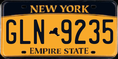 NY license plate GLN9235