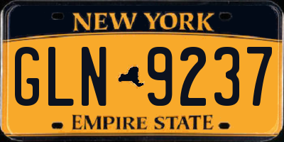 NY license plate GLN9237