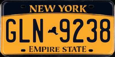 NY license plate GLN9238
