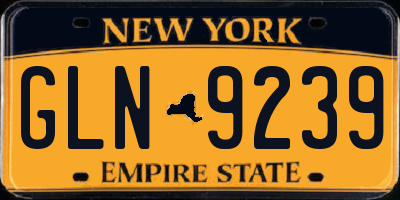 NY license plate GLN9239
