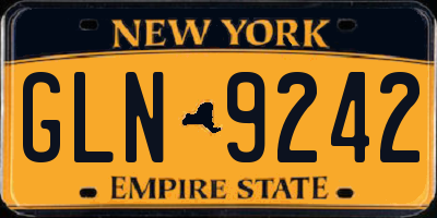 NY license plate GLN9242