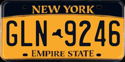 NY license plate GLN9246