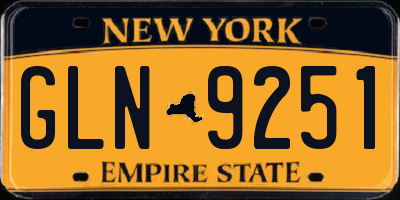 NY license plate GLN9251