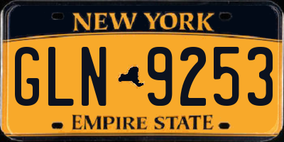 NY license plate GLN9253