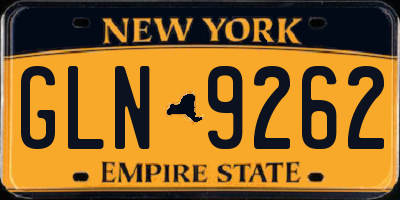 NY license plate GLN9262