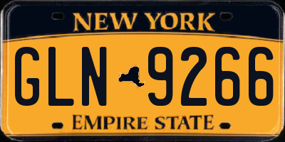 NY license plate GLN9266