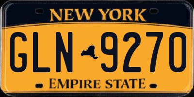 NY license plate GLN9270