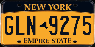 NY license plate GLN9275