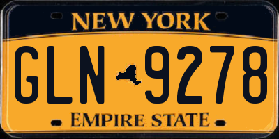 NY license plate GLN9278