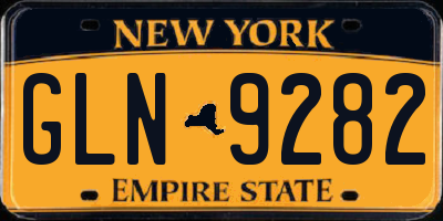 NY license plate GLN9282