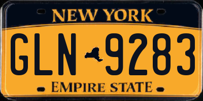 NY license plate GLN9283