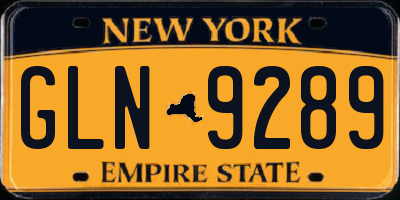 NY license plate GLN9289