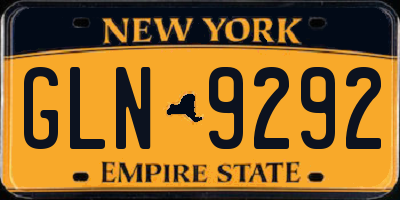NY license plate GLN9292