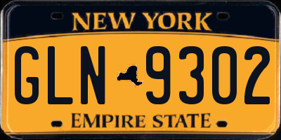 NY license plate GLN9302