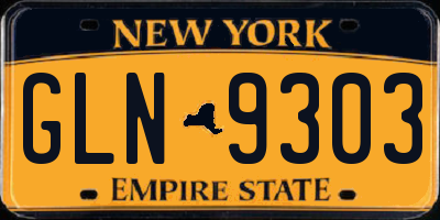 NY license plate GLN9303