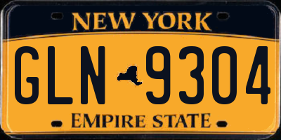 NY license plate GLN9304