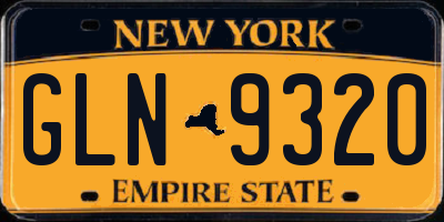 NY license plate GLN9320