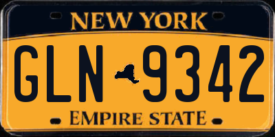 NY license plate GLN9342