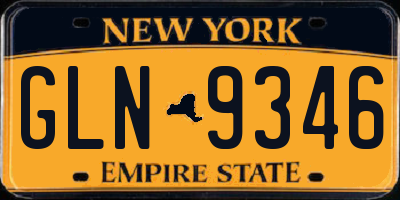 NY license plate GLN9346