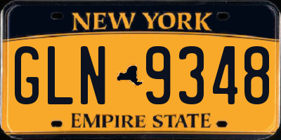 NY license plate GLN9348