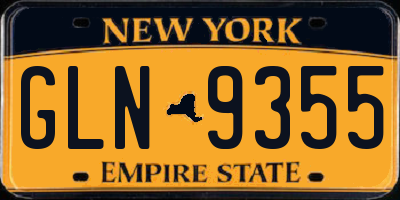NY license plate GLN9355