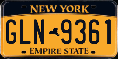NY license plate GLN9361