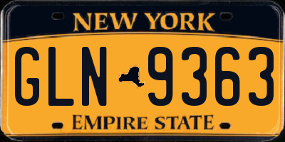 NY license plate GLN9363