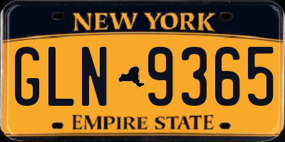 NY license plate GLN9365
