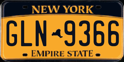 NY license plate GLN9366