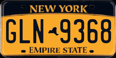 NY license plate GLN9368