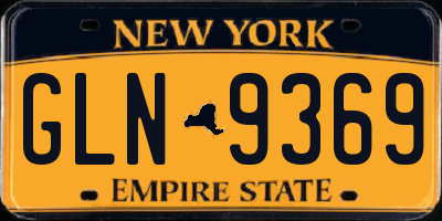 NY license plate GLN9369