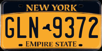 NY license plate GLN9372