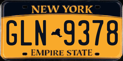 NY license plate GLN9378