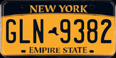NY license plate GLN9382