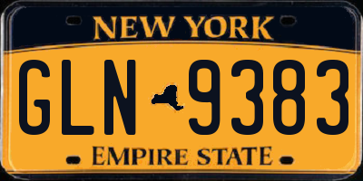 NY license plate GLN9383