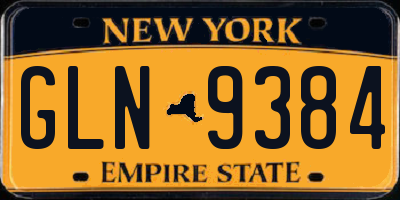 NY license plate GLN9384