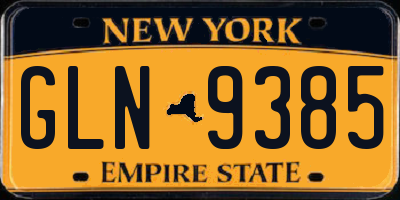 NY license plate GLN9385