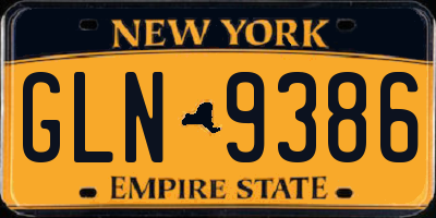 NY license plate GLN9386