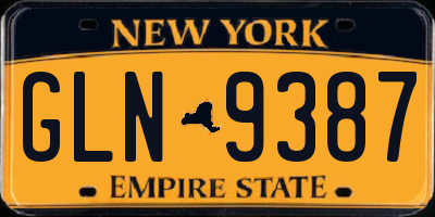 NY license plate GLN9387