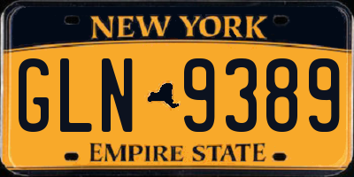 NY license plate GLN9389