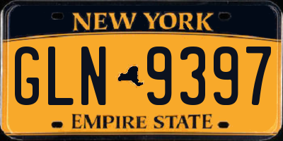 NY license plate GLN9397