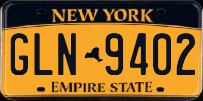 NY license plate GLN9402