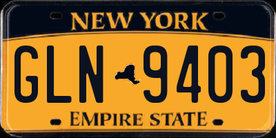 NY license plate GLN9403