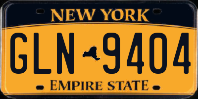 NY license plate GLN9404