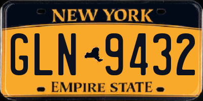 NY license plate GLN9432