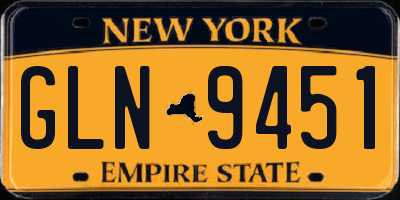 NY license plate GLN9451