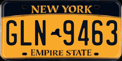 NY license plate GLN9463