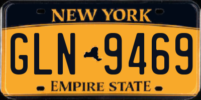 NY license plate GLN9469