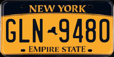 NY license plate GLN9480