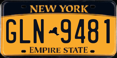 NY license plate GLN9481